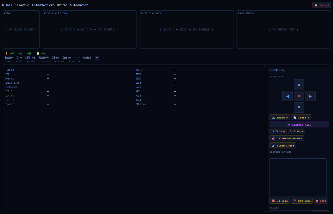 KIDA-01's web dashboard